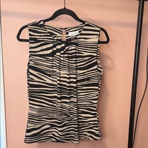 Calvin Klein Black and Cream Zebra Blouse